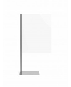 Floor standing sneeze shield with clear acrylic panel