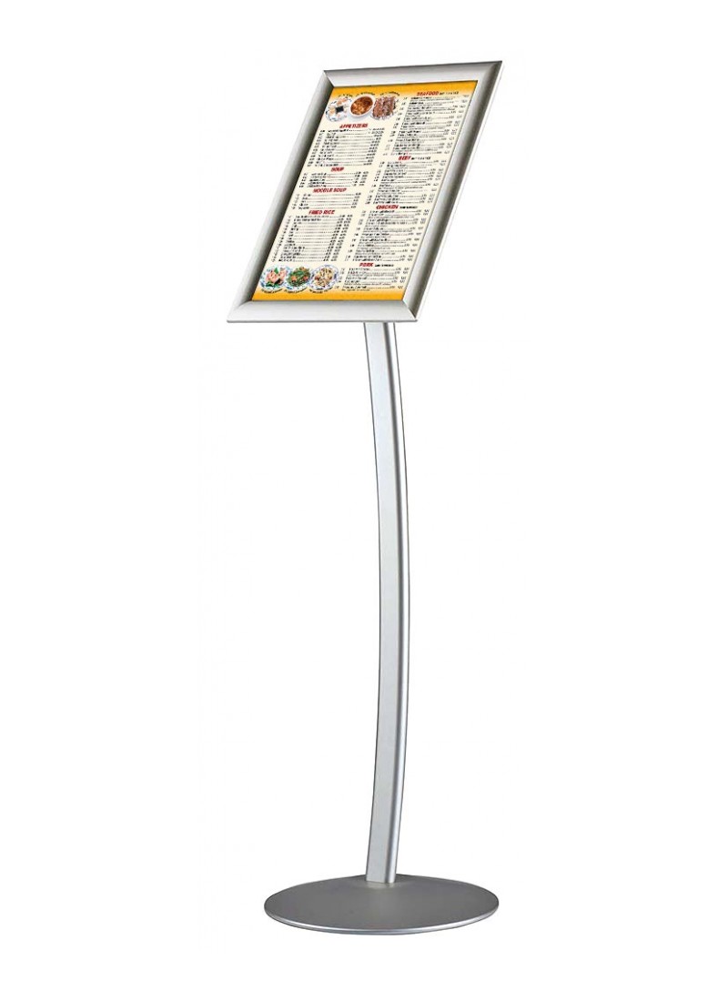 Curved Menu Board Stand 8.5" x 11" Floor Standing Sign Holders Display  Aisle