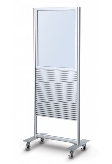 With a 22"wX28"h frame Rolling Slatwall Stand on the Wheels, Double Sided