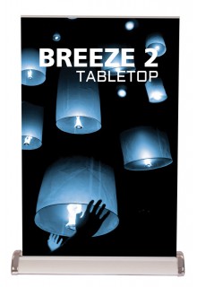 BREEZE 2: 19" h TableTop Sign Holders - Breeze retractable table top stand
