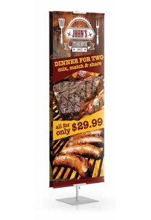 Double sided Classic banner stand with square base Double sided retail banner stand with square base