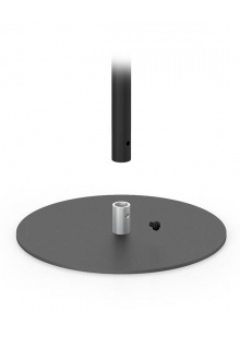 Round base black matte black banner stand with round base