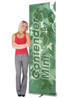 Contender Mini: 23-1/2" wide Contender Retractable Banner Stand