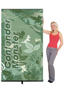 Contender Monster: 47-1/2" wide Contender Monster banner stand: 47-1/2" wide