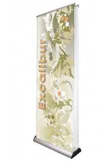 Available in 31.5" or 35.5" wide base Retractable Banner Stands - Excalibur