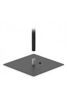 Bases feature inner support bushing black finish square base for retail banner stand