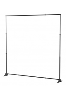 JN5, black finish. Jumbo diameter tubing to support heavier weight such as vinyl banner. Adjustable telescopic large grand format banner stand 8x8