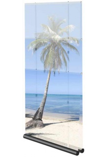 Infinite height adjustments 3' to 8' Retractable banner stand double pole