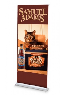 Single sided banner stand, silver finish Mercury Retractable Banner Stand