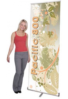 Pacific 800: 31-1/2" wide Banner Stands/Retractable Banner Stands - Pacific