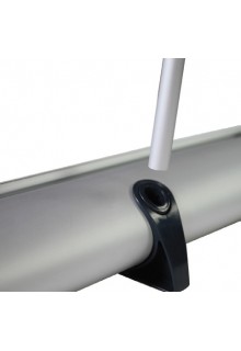Insert pole into the base Phoenix Mini banner stand base