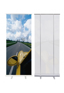 Wider units come with double poles Standard retractable banner stand