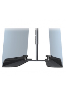 Double sided units have radiused bottom legs. Center support is held with knobs Double sided unit bottom legs