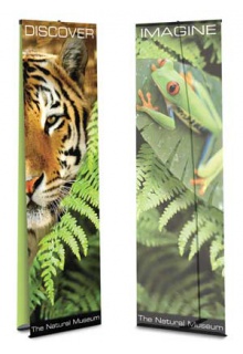 No visible base 8' high retail banner stand Ultra UB
