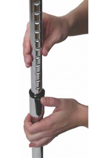 Telescoping post offers variable heights up to 4' Telescoping post offers variable heights up to 4'