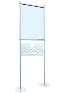 With wire literature rack Floor standing retail banner stand with wire literature holder