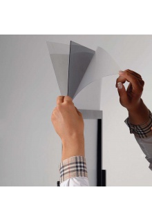 black PVC in middle of 2 posters prevent light transmission 2 clear protective lens and black PVC included in each poster stand