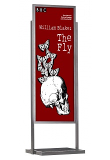 22x69 poster size, black 1 Tier Large Poster Info Board Sign Stand