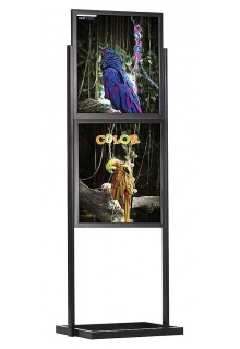 Black finish Floor standing 2 tier, 22x28 poster holder