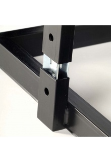 Insert legs to base Metal square open base for poster display stand