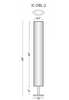 Info Centers IC-DBL-2 2-sided 60" long sign stand