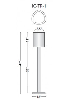 Info Centers IC-TR-1 8.5x11 3-sided hollow sign frame with upright pole and round base