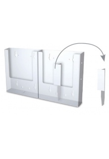 9-1/4" wide x 1-1/2" deep pockets. Dividers are discontinued. brochure pocket with a divider for smaller pamphlets