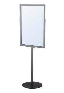 Monster Pedestal Sign Stand Black Finish 22x28 Monster double sided pedestal stand with round base