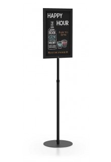 Wet erasable insert shown Pedestal sign stand with wet eraser insert for chalk marker