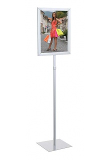 Perfex Pedestal Stand Silver Finish Floor Standing Sign Holders - Perfex Pedestal Stand 11"x17"