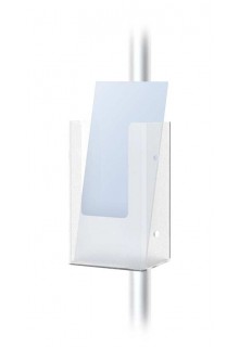 Snap on acrylic pamphlet holder Acrylic pamphlet holder snaps on to banner stand upright