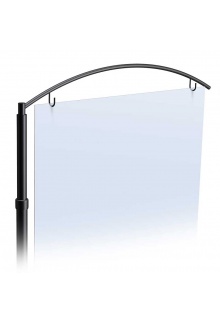 Curved crossbar with J hooks Floor Standing Sign Holders - Quest Sign Stands