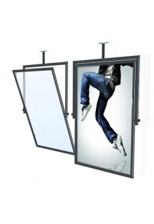 Image shown 2 units in black finish Hanging Displays- Perfex Ceiling Swivel Frame 24"x36"