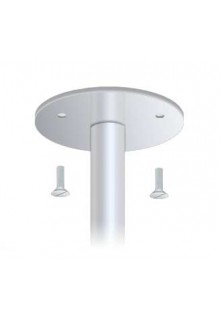 Round flange screws to wall or ceiling Flange mount to ceiling