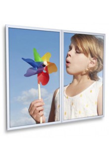 Two units shown side by side Slim profile snap frame SupraSlim snap frame with overlay lens