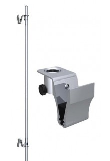 Moveable aluminum clamps along 72" high aluminum pole Hybrid Pro Tablet Holder Stand with double sided sign clamp