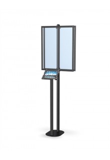 Hybrid Pro iPad Stand with two 24"x36" frames iPad Stands for Retail POS and office lobby