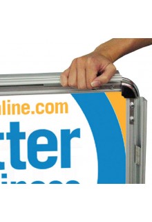 2 Snap frames for front and back viewing Sidewalk Poster Stand with Water-Fill Basㄷ and two snap frames