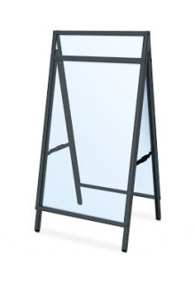 Black finish with header Black A-Frame Sidewalk Sign Holder with header, 24" x 36" Perfex frame