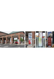 Ideal for drive-through sign display Ground-mounted double sided outdoor sign stand