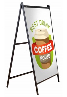 Holds 2 singled sided rigid substrates A frame sign holder 24x36