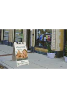Great for sidewalk advertising Signicade Sidewalk Sign includes custom printing