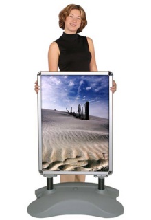 Whirlwind outdoor sign stand Whirlwind Outdoor poster display stand with base to hold water or sand