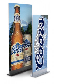 All metal, extremely solid Floor Sign Stands - Double LL Mounts