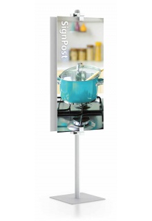 6' high stand with two sided sign clamp 6' high stand with clamp