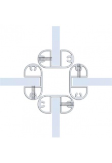 Quad-shape assembly closeup Rigid sign base quad Tower