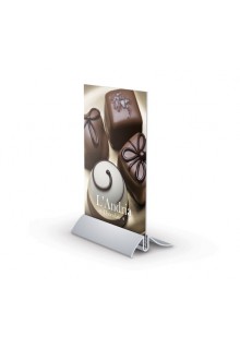 Aluminum alloy tabletop sign base 11"x17" Arctop countertop sign holder base with acrylic pocket