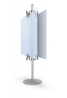 Double sided clamp stand comes with 4 clamps Double sided countertop stand with sign clips and round base