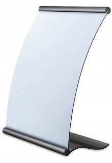 TC9 black finish with included matte lens metal curved tabletop sign holder 8.5x11 black finish