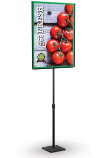 Telescopic upright with 4 inch screw in base 11"x17" TableTop pedestal sign stand Metal SignBacks